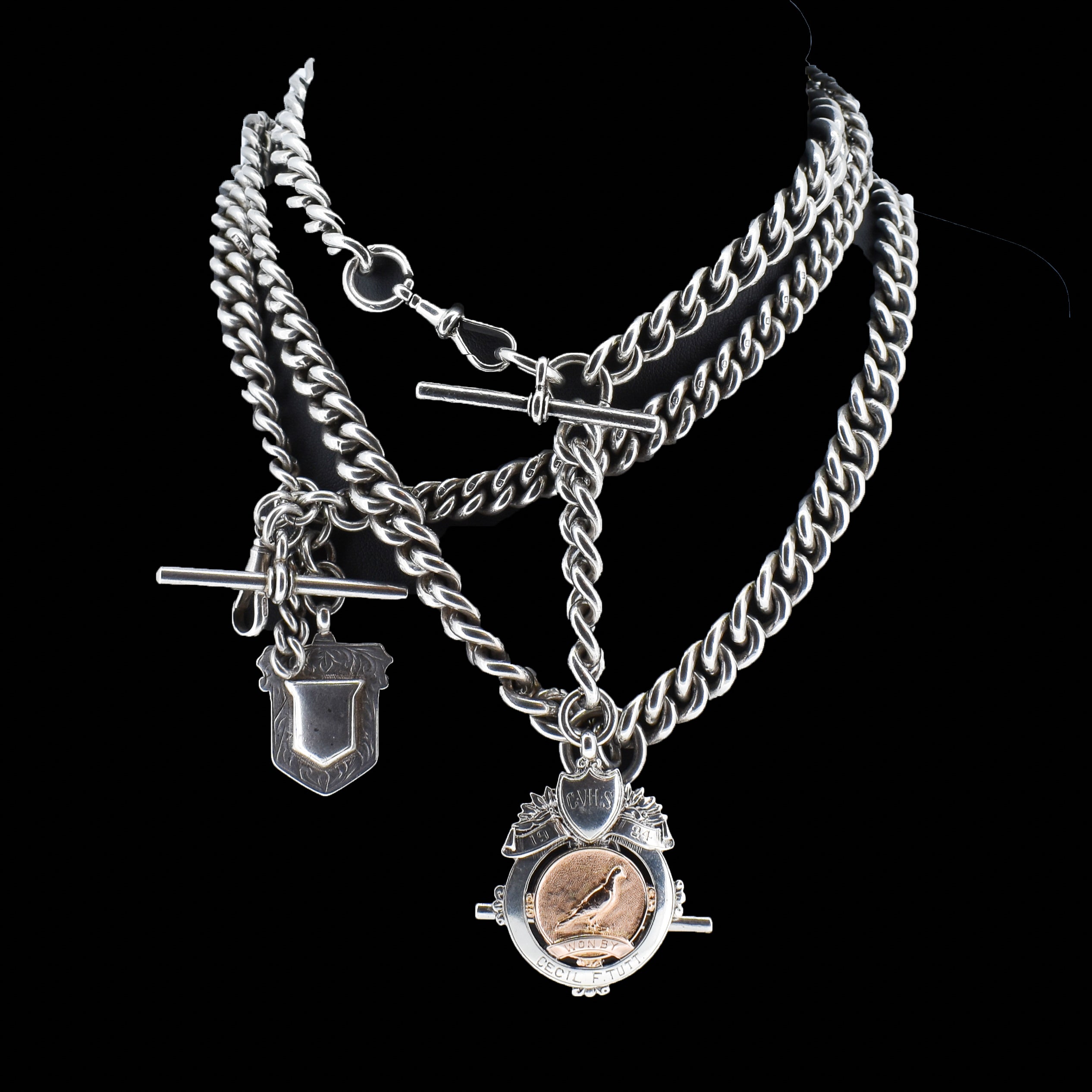 アクセサリー vintage silver925 necklace uk Antique French 800 Silver Fancy Link Necklace, Graduated Daisy