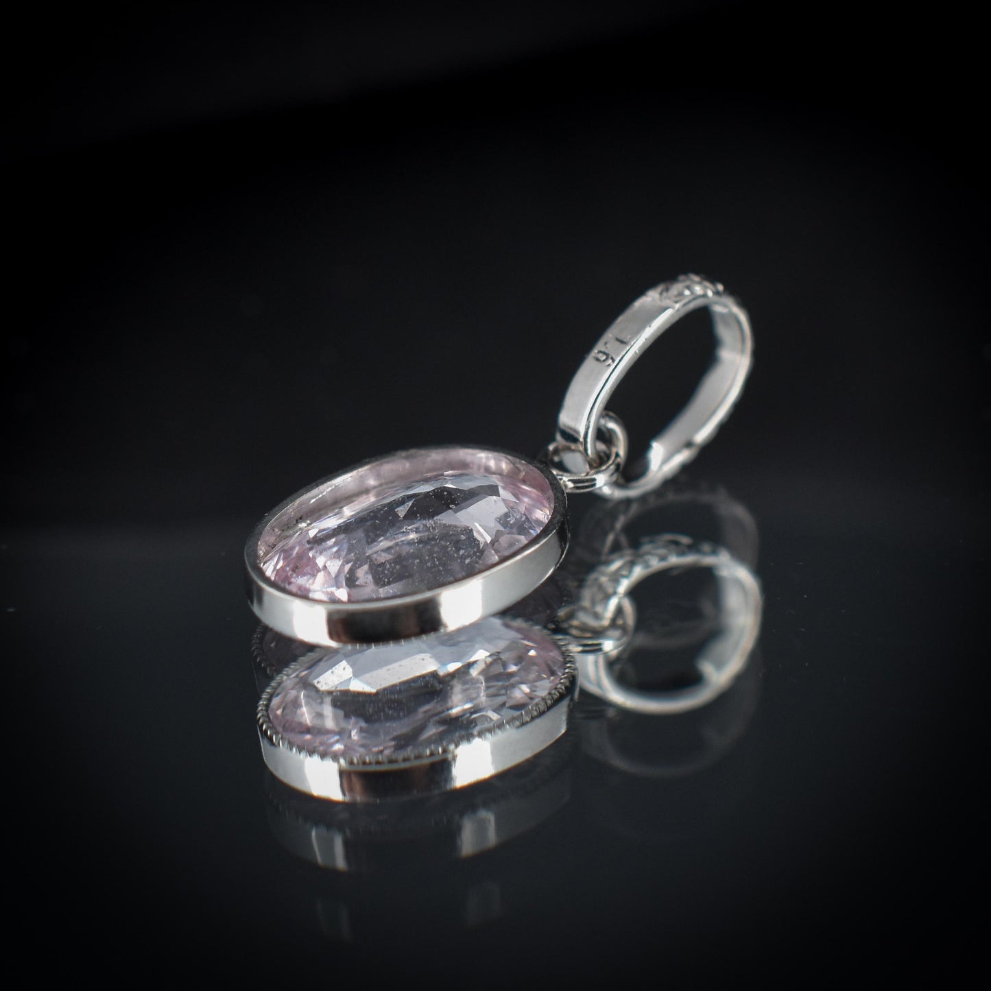 Certified 1.60ct Sri Lankan Natural Pink Sapphire Platinum Pendant Charm