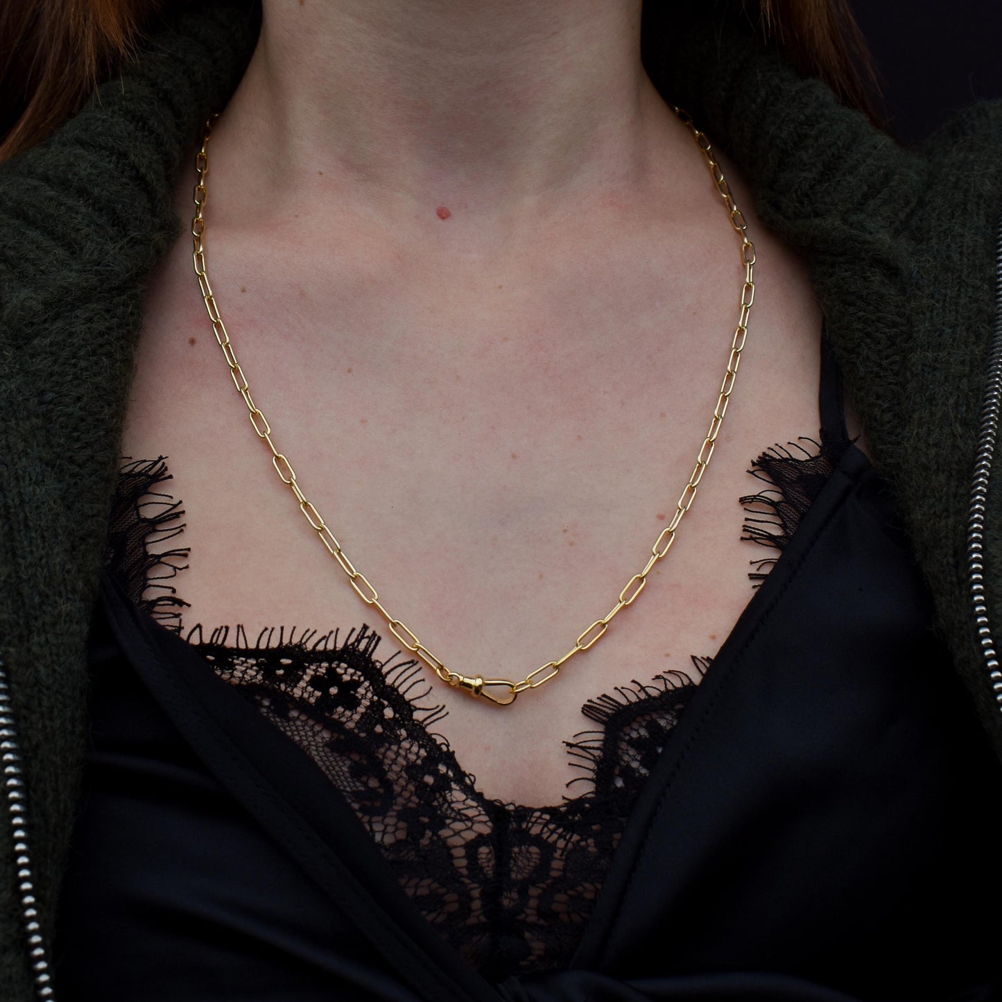 Vintage Gold on Sterling Silver Paper Link Chain Necklace | 23.5"