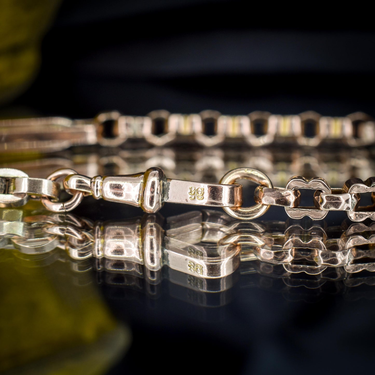 Antique Fancy Link 9ct Gold Chain Bracelet | 8"