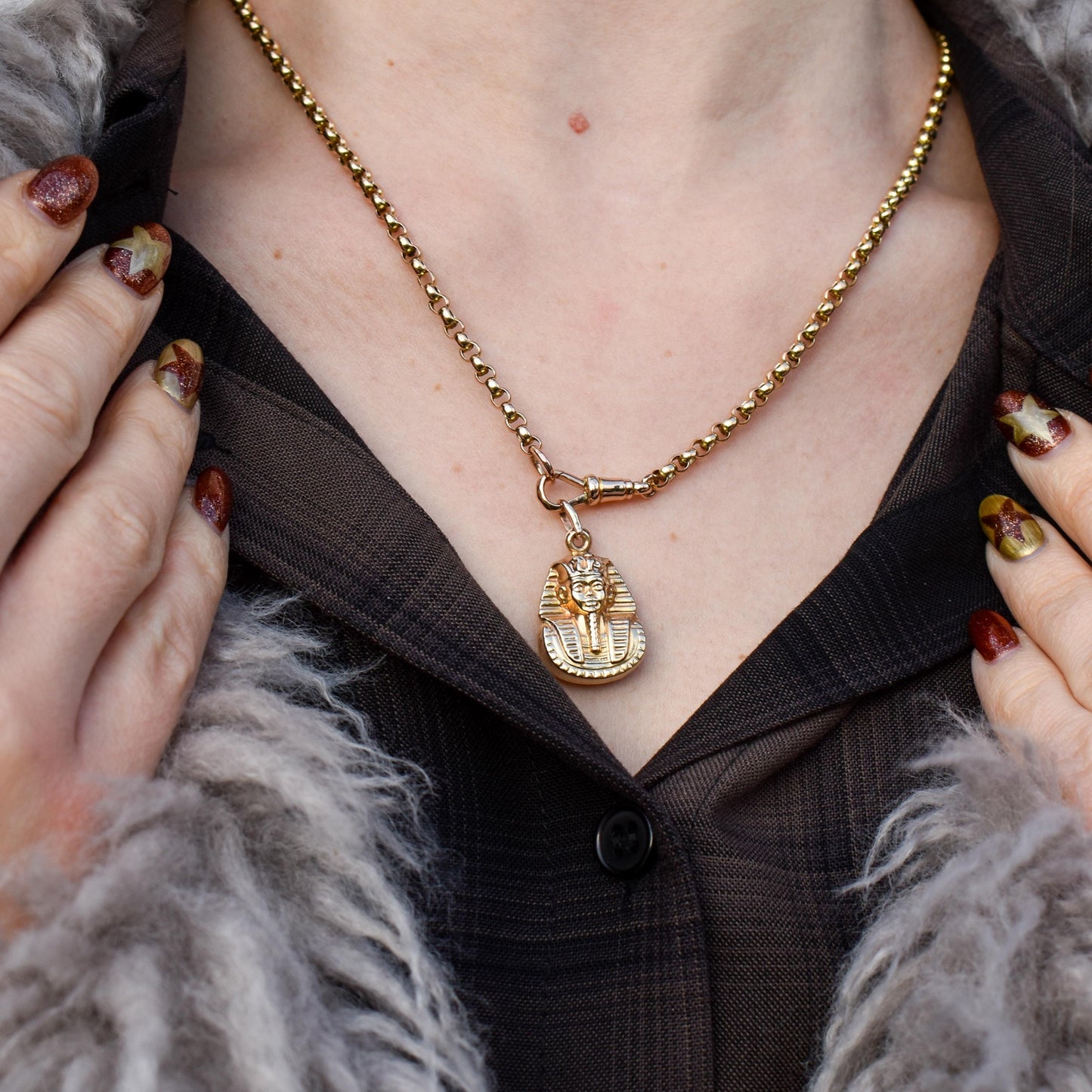 Vintage 9ct Gold Tutankhamun Egyptian Revival Charm