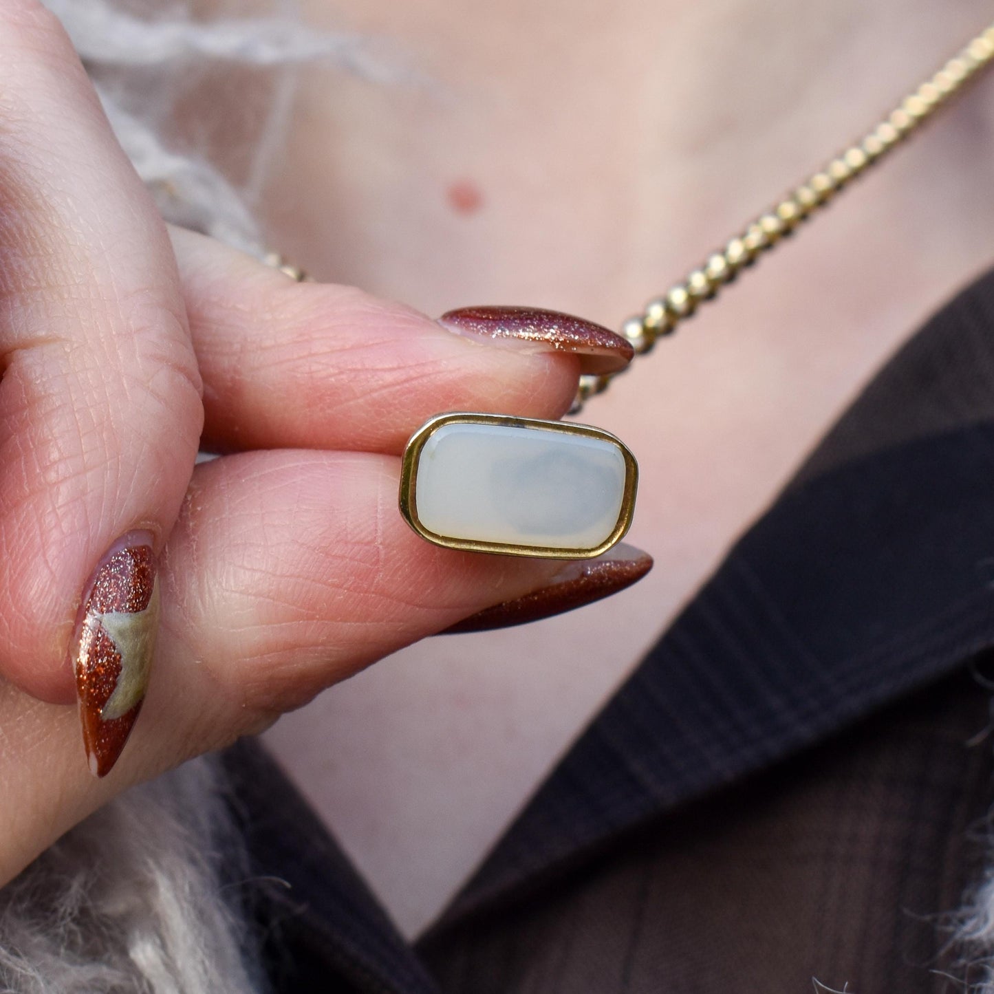 Antique Chalcedony Elephant Gold Cased Ornate Fob Seal Pendant