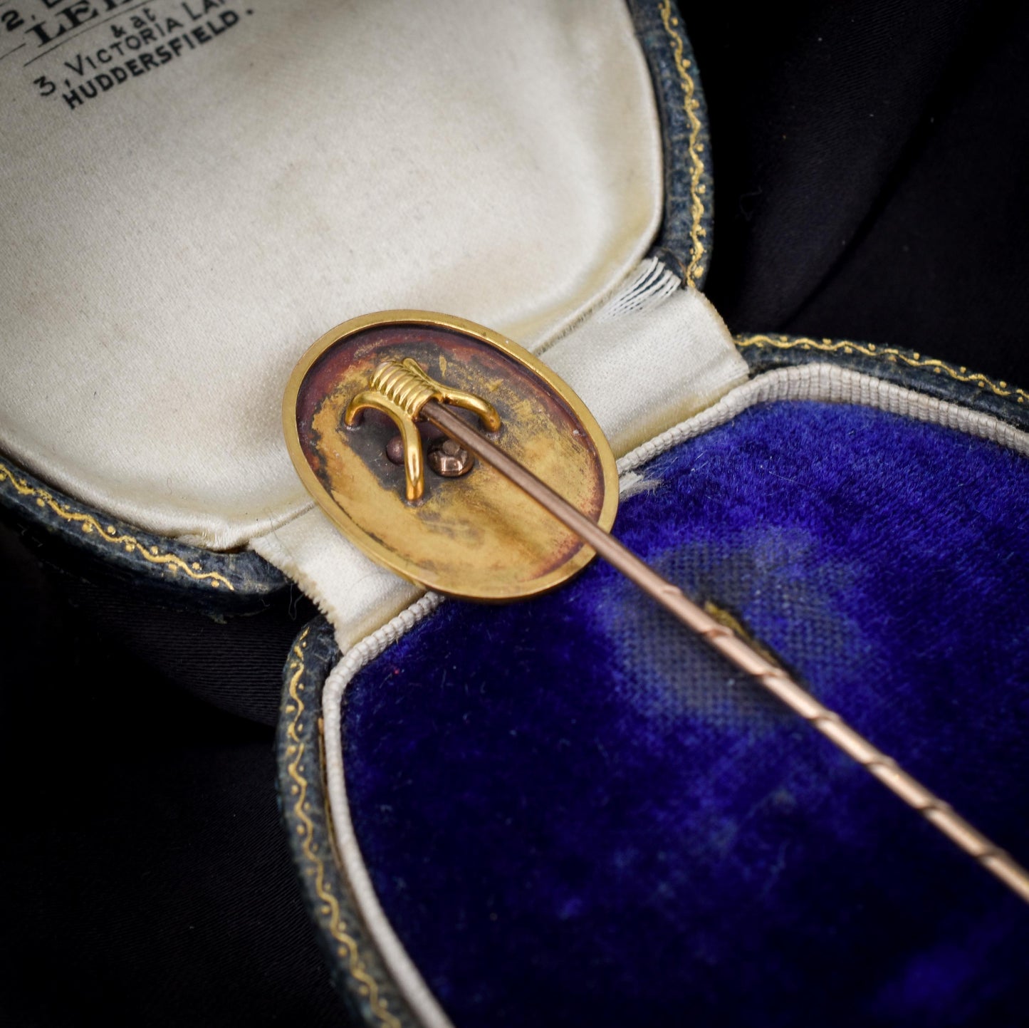 Antique Victorian Diamond Horse Equestrian 15ct Gold Stick Pin