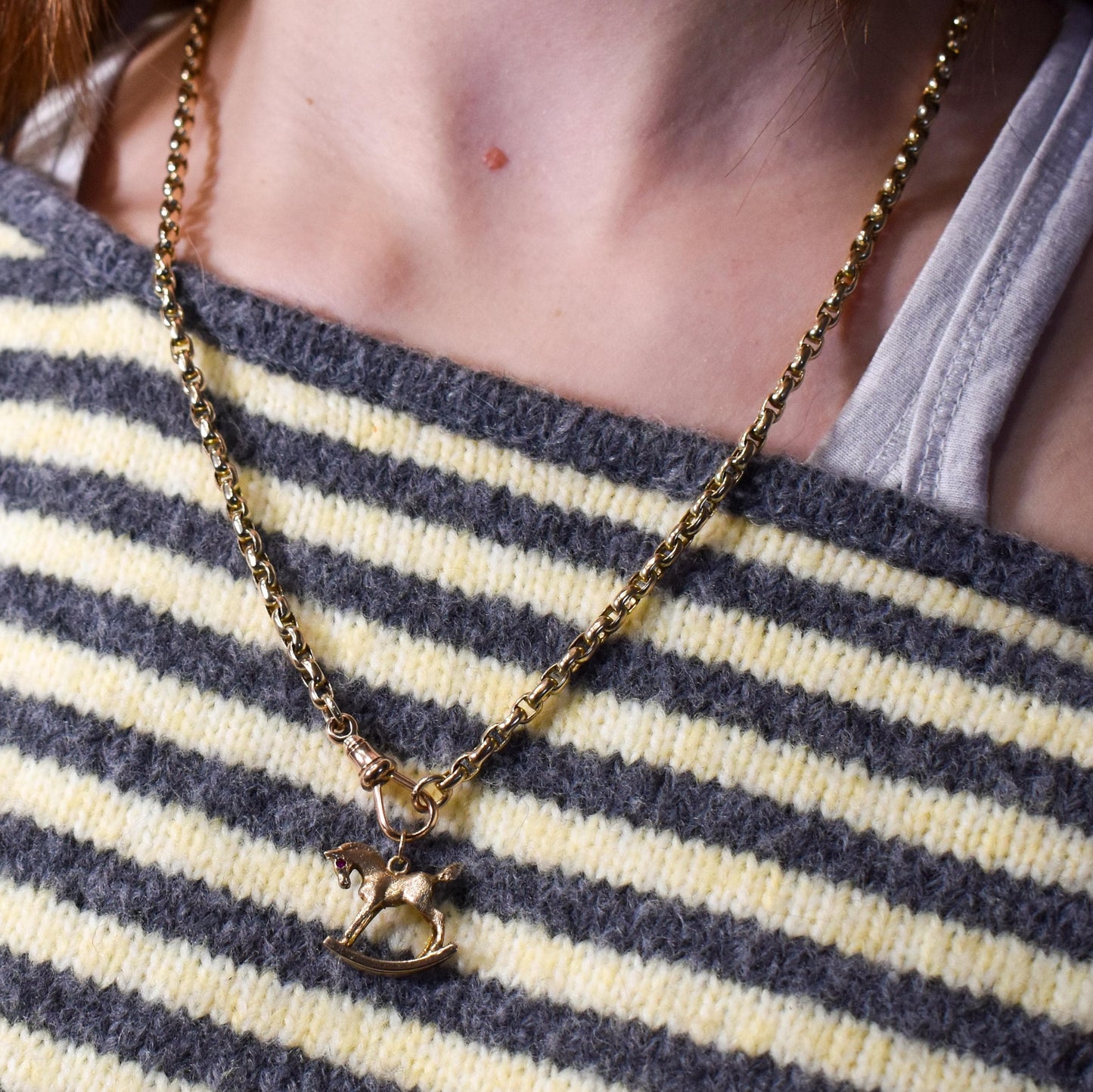 Vintage 9ct Gold Rocking Horse Charm Pendant - Dated 1967