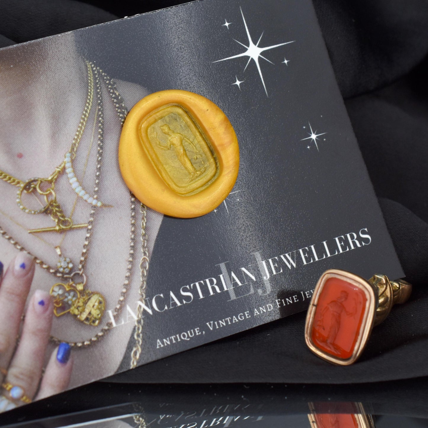 Antique Carnelian Greek Figure Intaglio Gold Fob Pendant