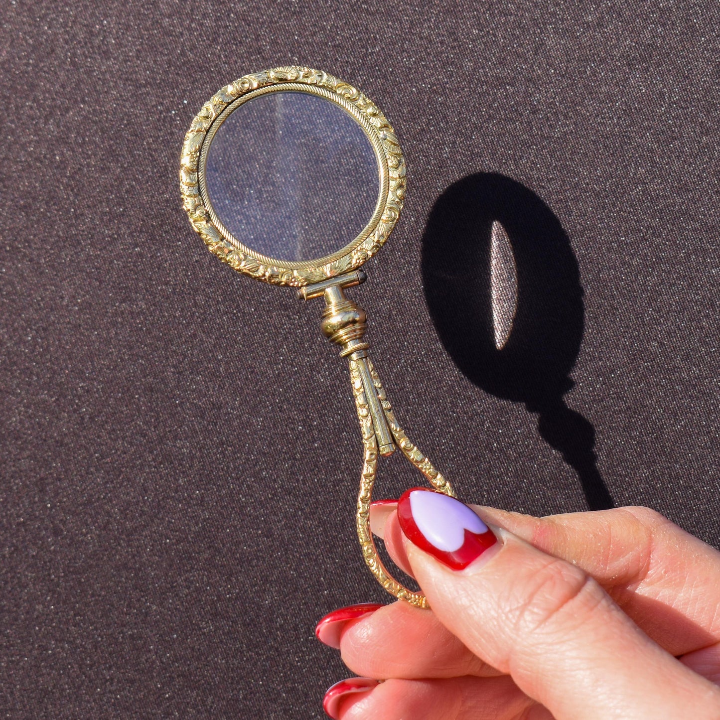 Antique Quizzing Magnifying Glass Rolled Gold Pendant | Georgian