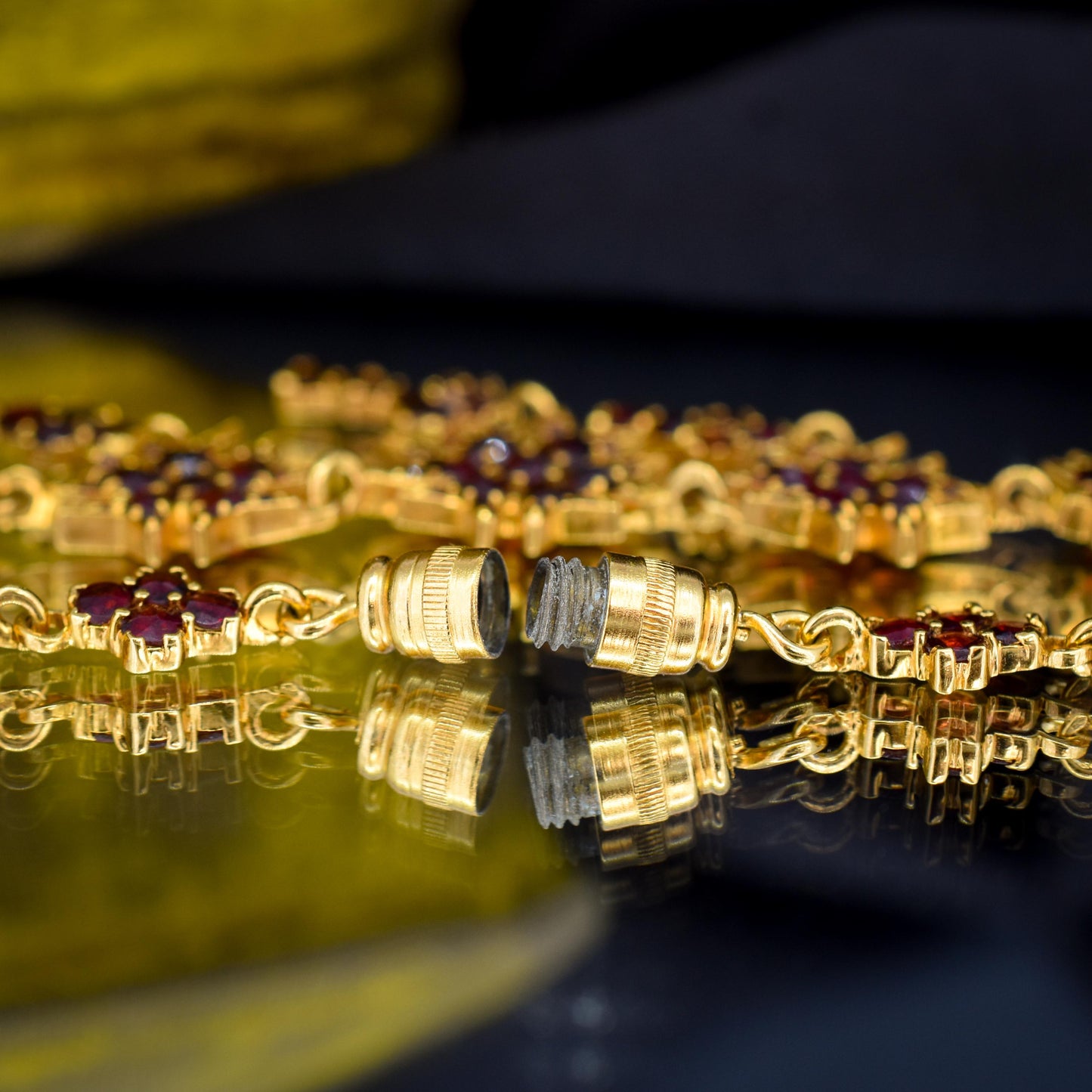 Antique 17.5" Victorian Bohemian Garnet Fringe Drop Necklace