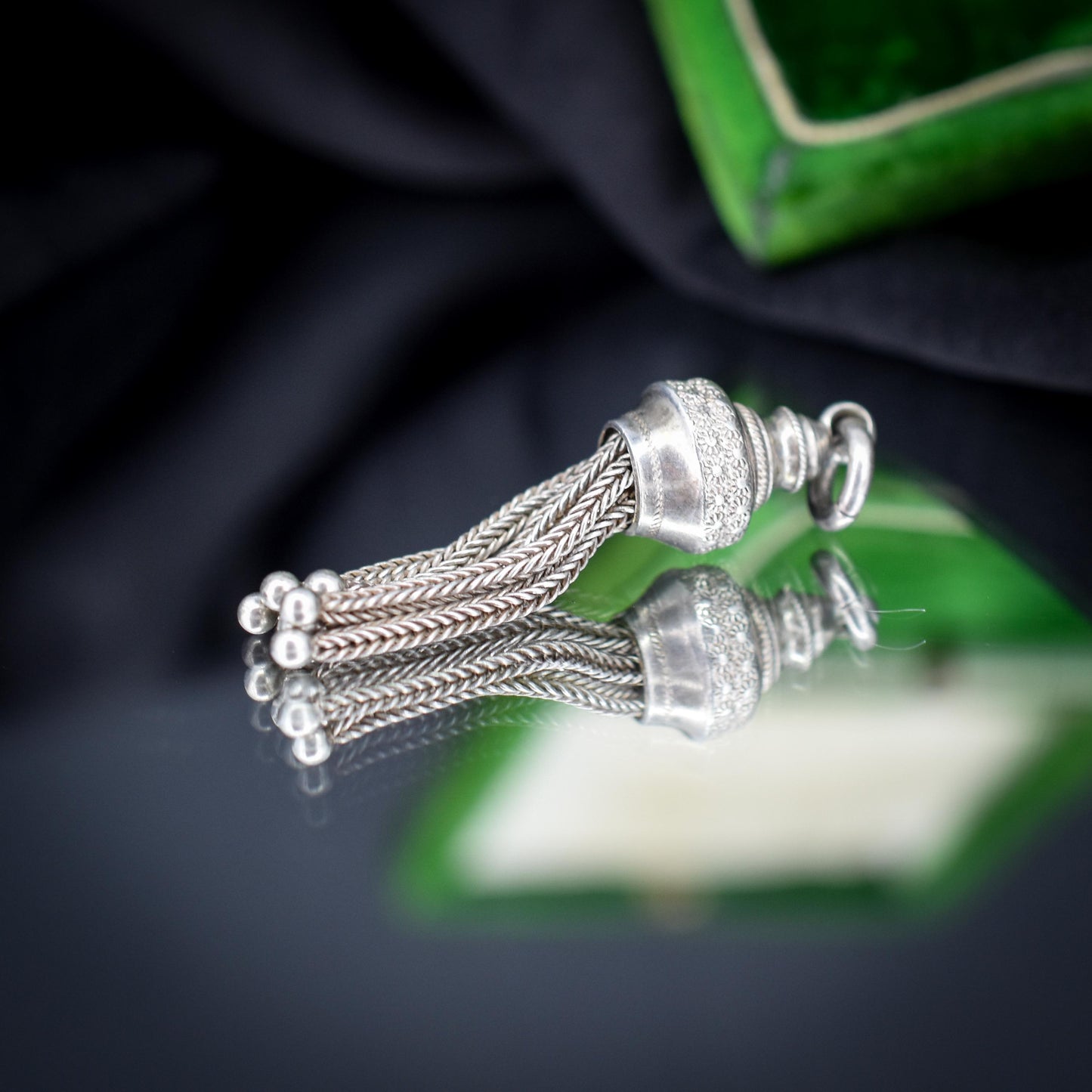 Antique Silver Tassel Charm Pendant - Victorian Edwardian