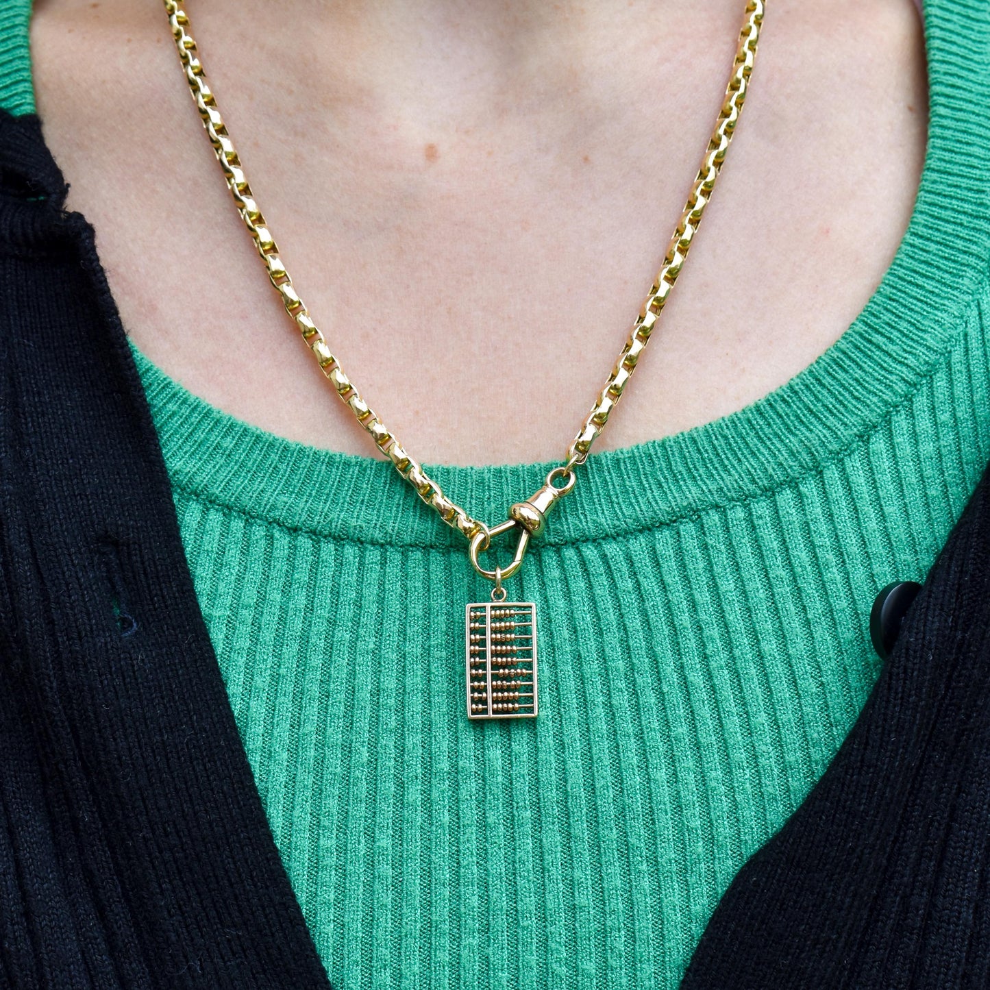Vintage 14ct Yellow Gold Abacus Charm Pendant