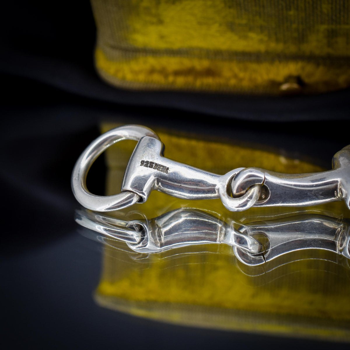 Vintage Heavy Sterling Silver Horsebit Snaffle Bracelet | 7.5"
