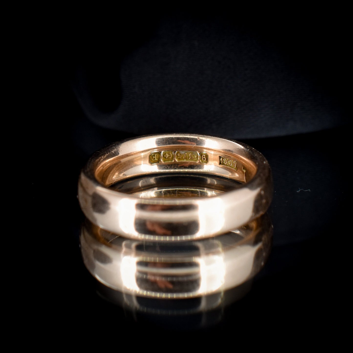 Art Deco Chunky 9ct Rose Gold Plain Stacking Wedding Band Ring