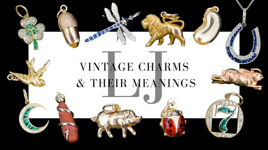  A collection of vintage charms displayed, each representing different meanings and symbols from various cultures.