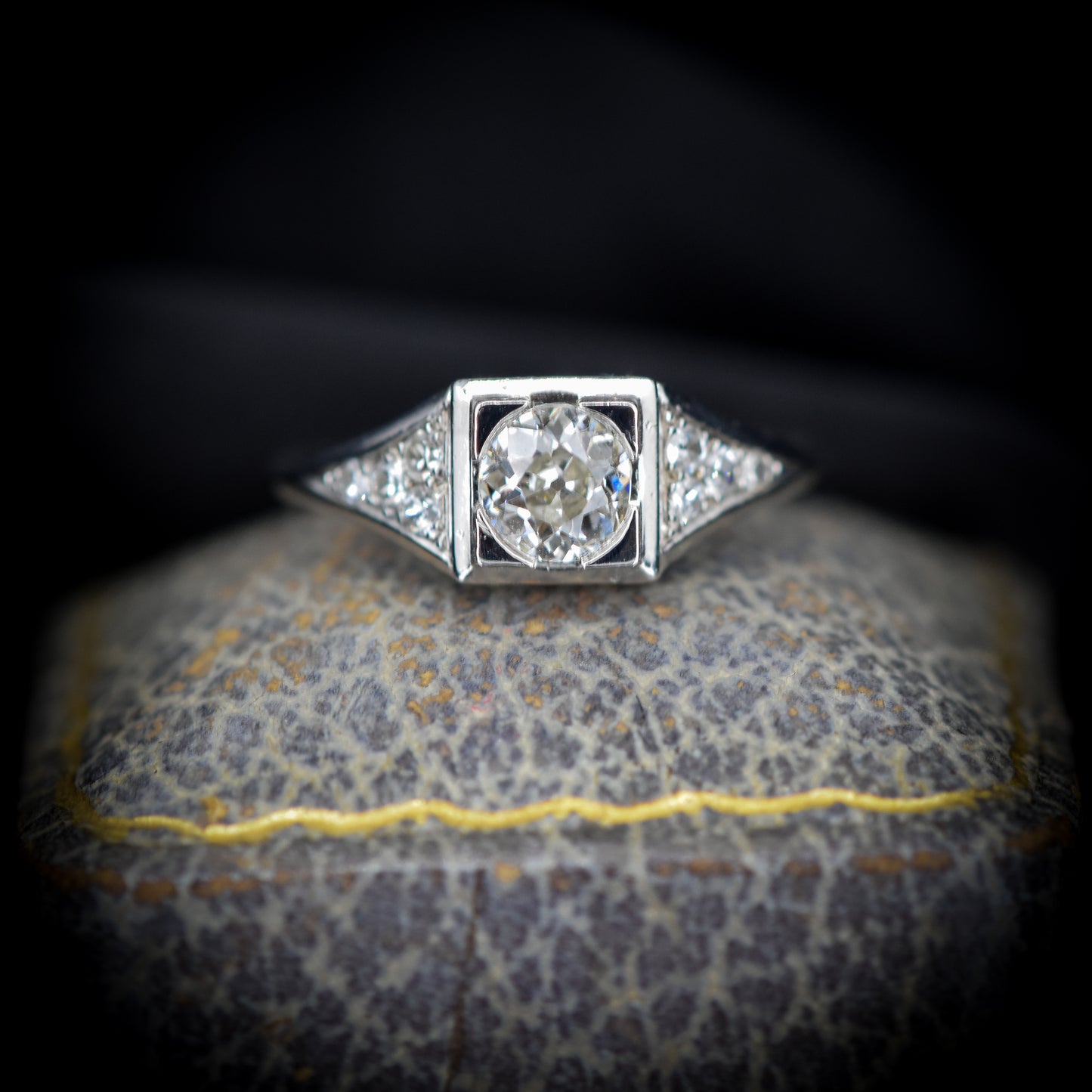 Art Deco Old Cut Diamond Platinum Ring | Antique Engagement Ring - Lancastrian Jewellers