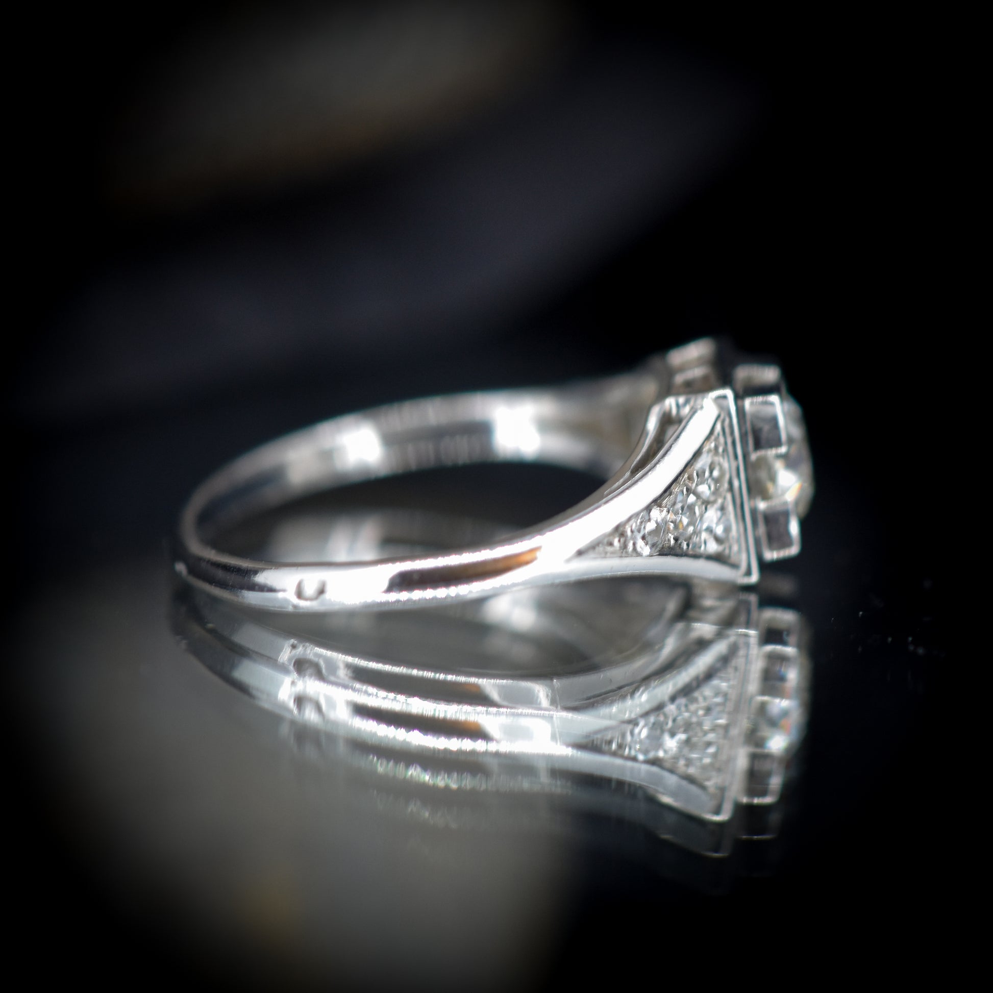 Art Deco Old Cut Diamond Platinum Ring | Antique Engagement Ring - Lancastrian Jewellers