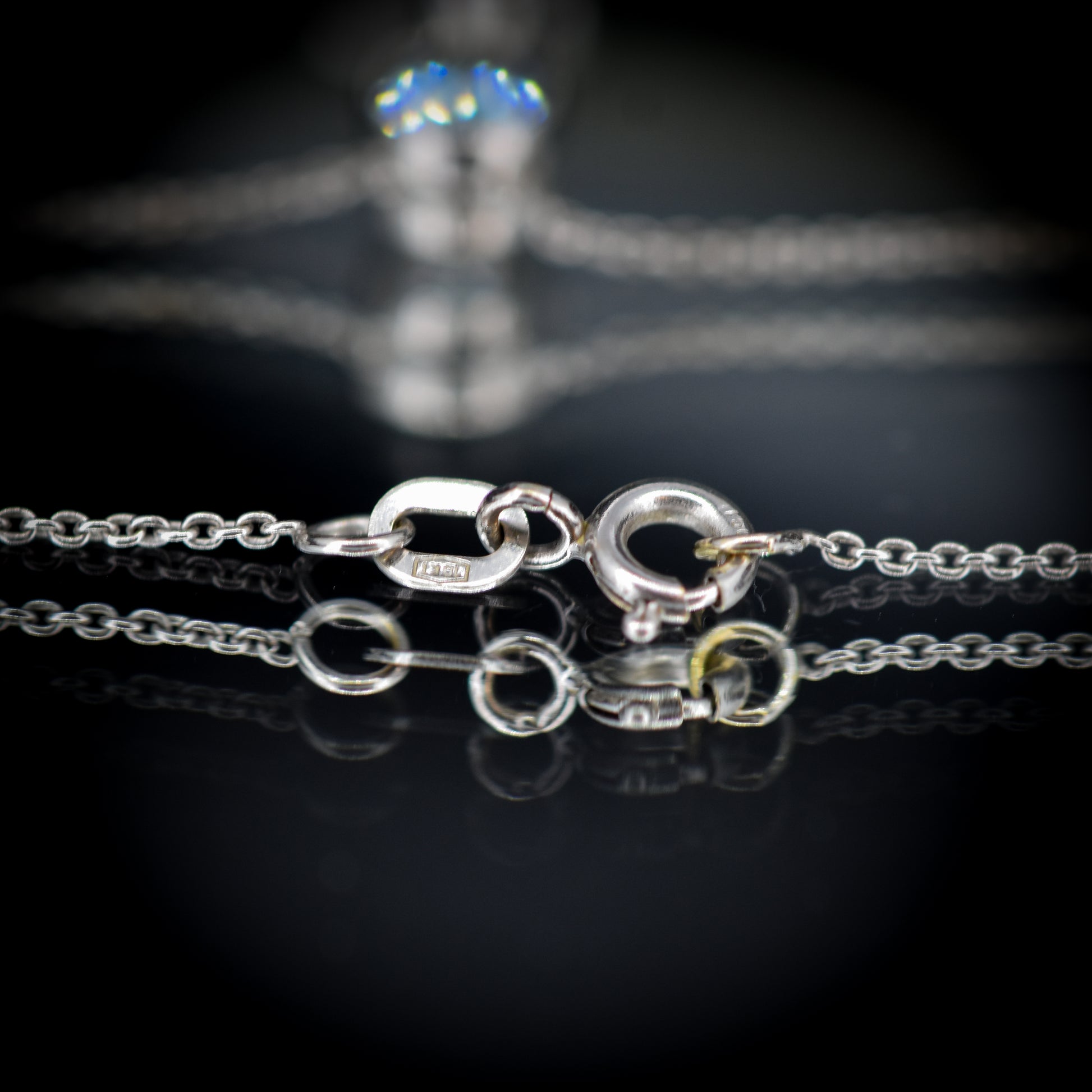 Aquamarine and Diamond Bezel 18ct White Gold Drop Necklace - Lancastrian Jewellers