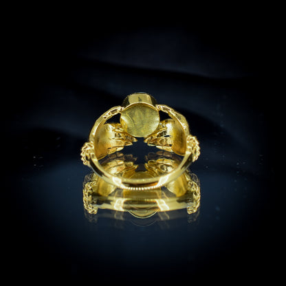 Opal Claddagh Hand 18ct Yellow Gold Gilded Silver Ring