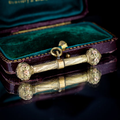 Antique 15ct Gold Watch Key T-Bar Pendant Charm