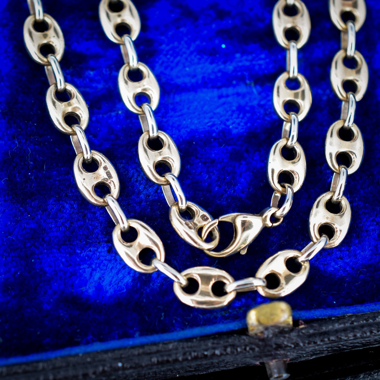 Vintage 9ct Gold 21.5"" Mariner Anchor Link Chain Necklace (34.3g)