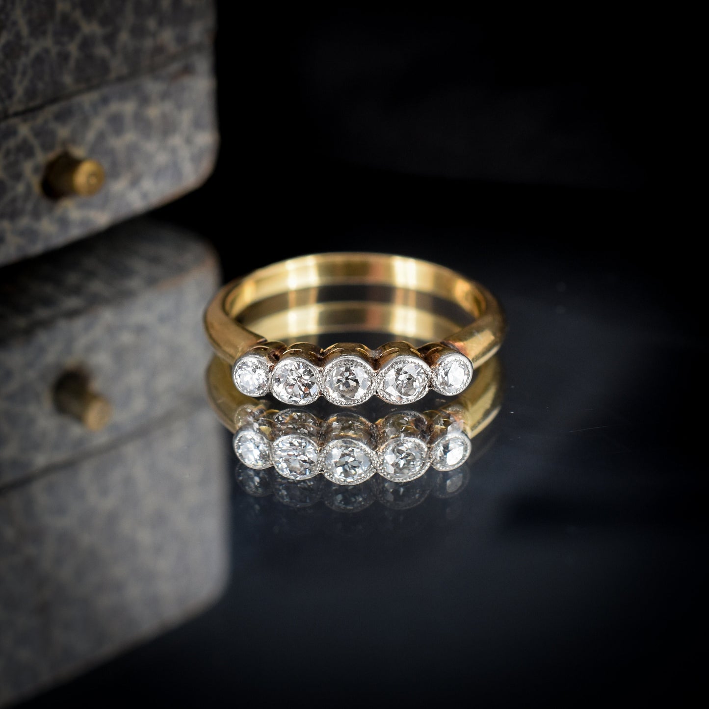 Antique Edwardian Diamond Five Stone Bezel Ring - 0.32ct