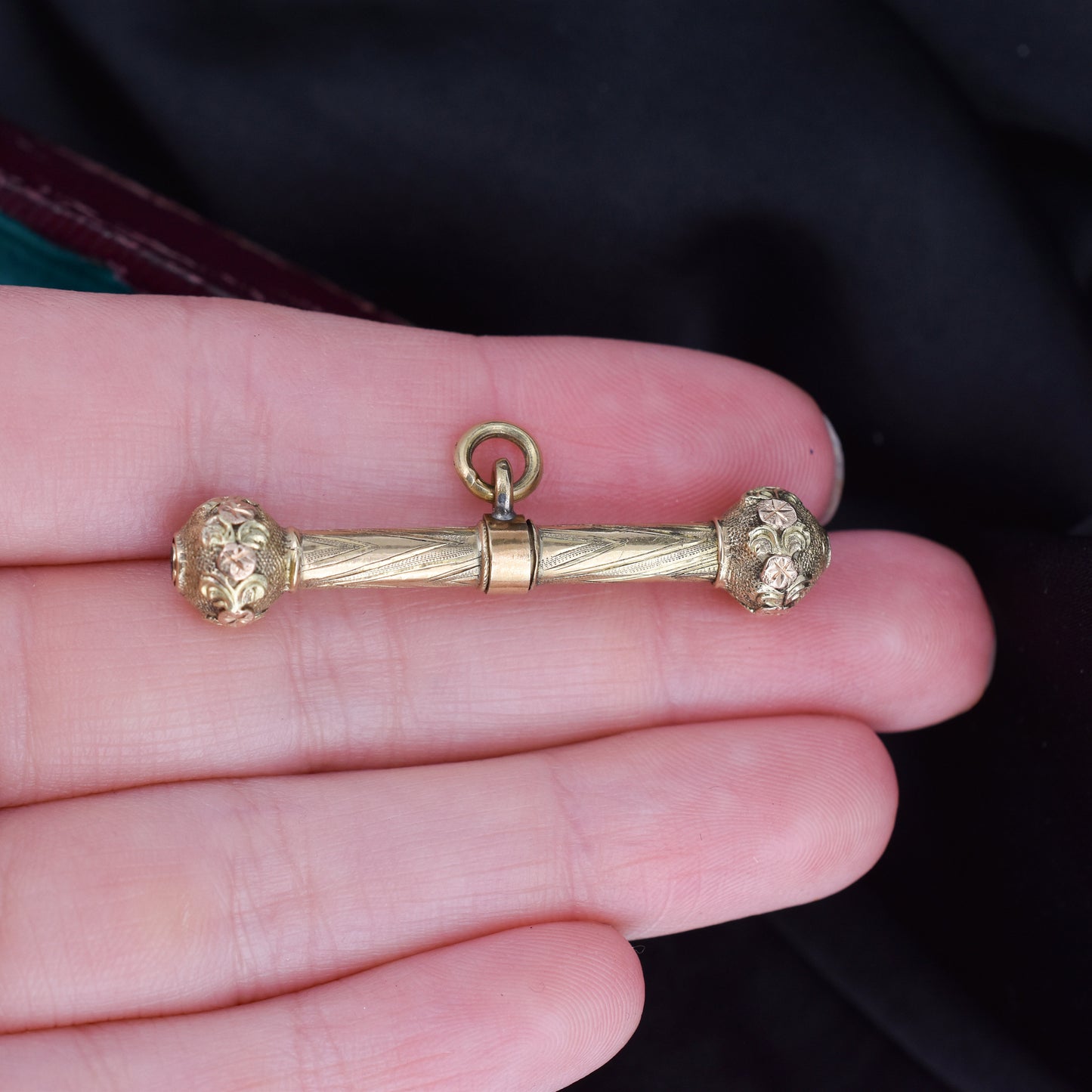 Antique 15ct Gold Watch Key T-Bar Pendant Charm