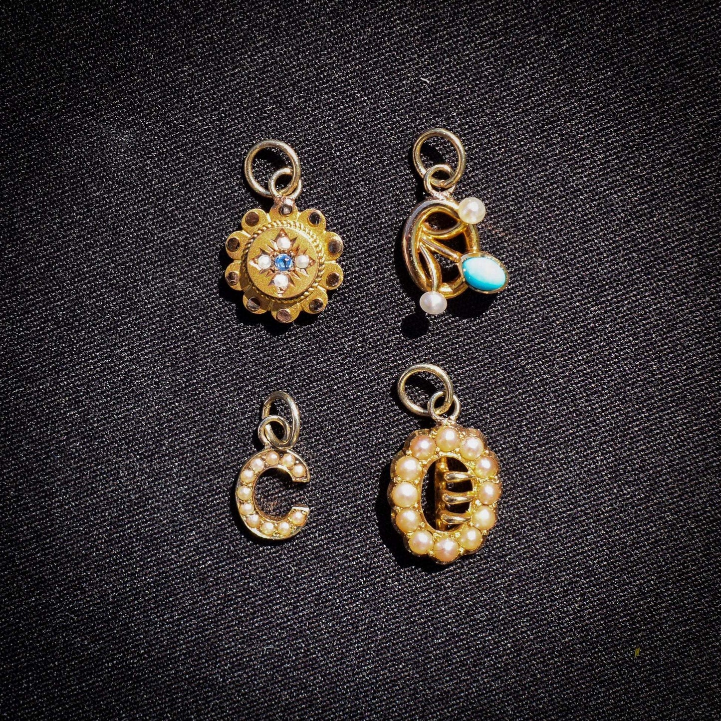 Antique Victorian Pearl Buckle 18ct Gold Charm Pendant