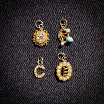 Antique Victorian Pearl Buckle 18ct Gold Charm Pendant