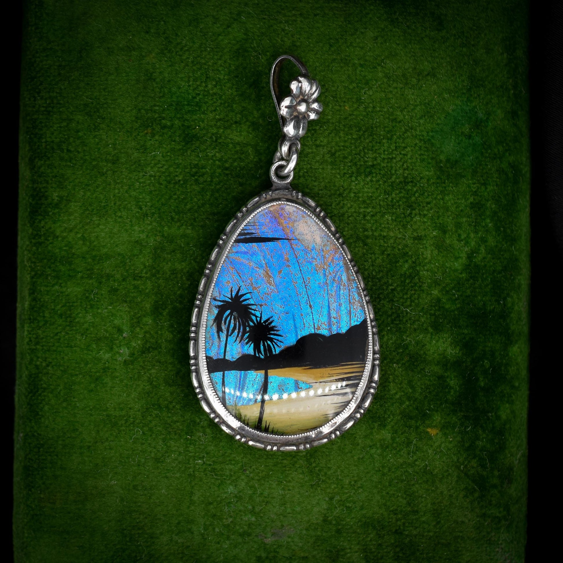 Art Deco Butterfly Wing Sterling Silver Pendant Thomas L Mott