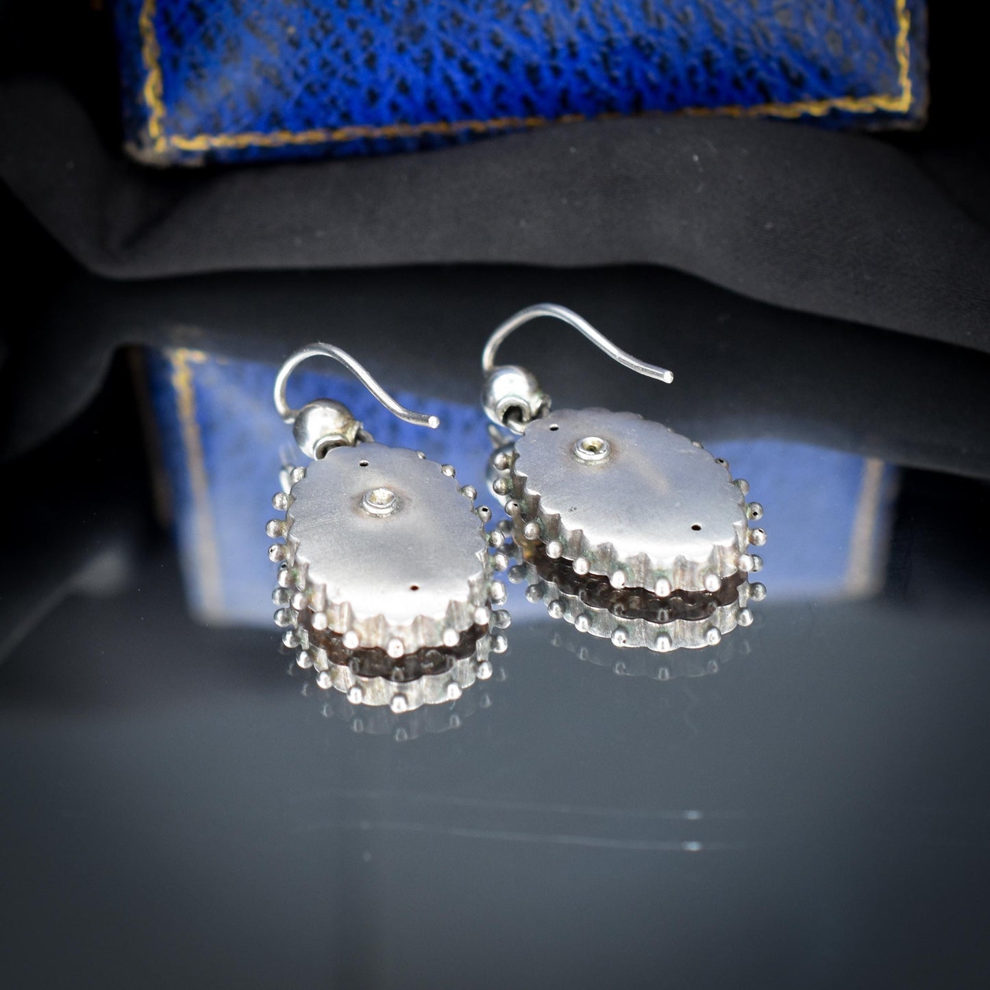 Antique Victorian Silver and Gold Aesthetic Floral Flower Earrings | Circa.1880