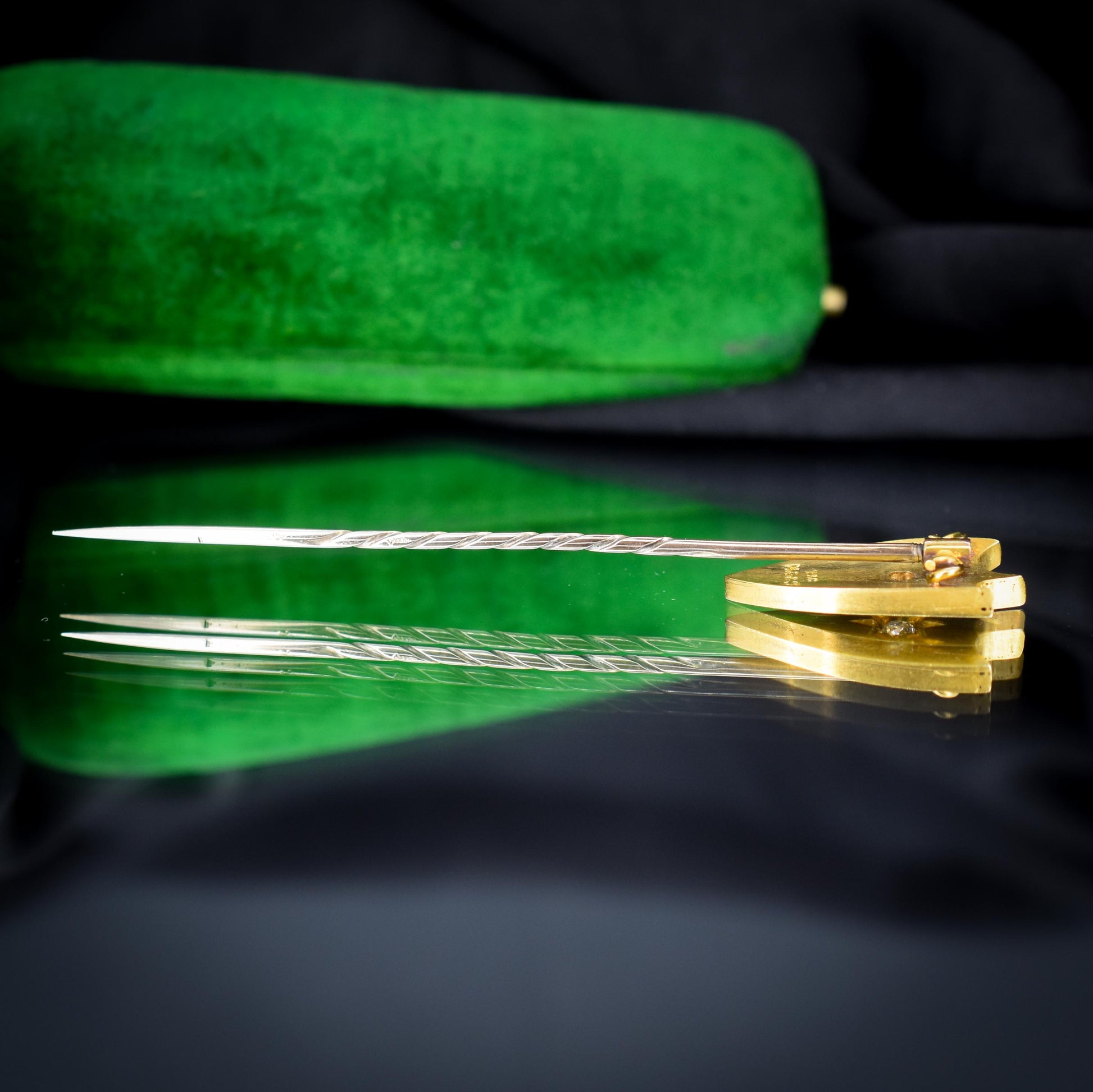 Antique Victorian Old-Cut Diamond 18ct Gold Stick Pin