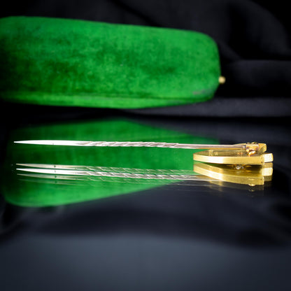 Antique Victorian Old-Cut Diamond 18ct Gold Stick Pin