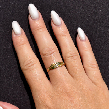 Antique Diamond Three Stone 18ct Gold Ring Band | Dated 1899