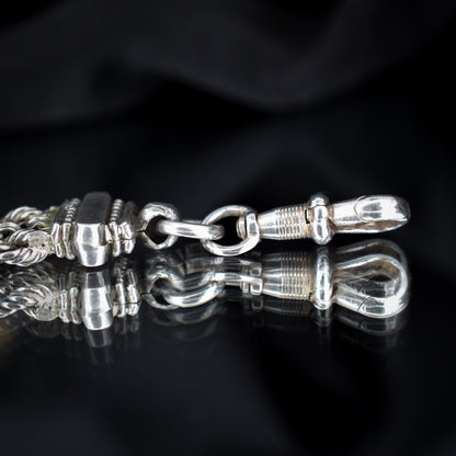 Antique Silver Multi-Strand Pendant with Dog Clip and T-bar Drop