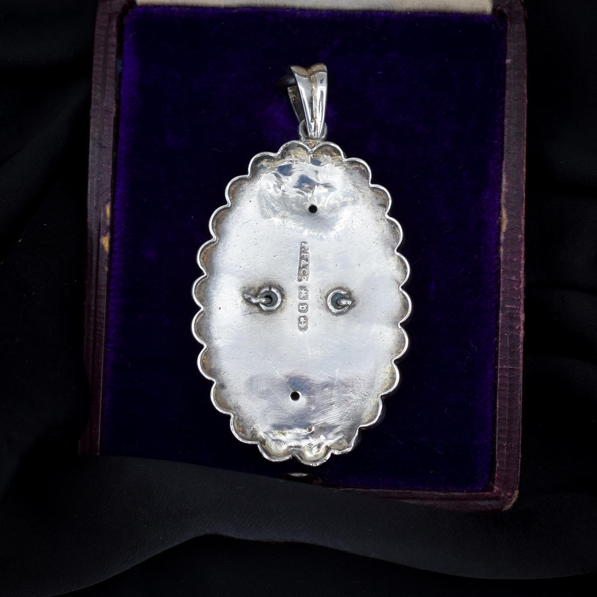 Antique Victorian Aesthetic Star Floral Sterling Silver Pendant | Dated 1876