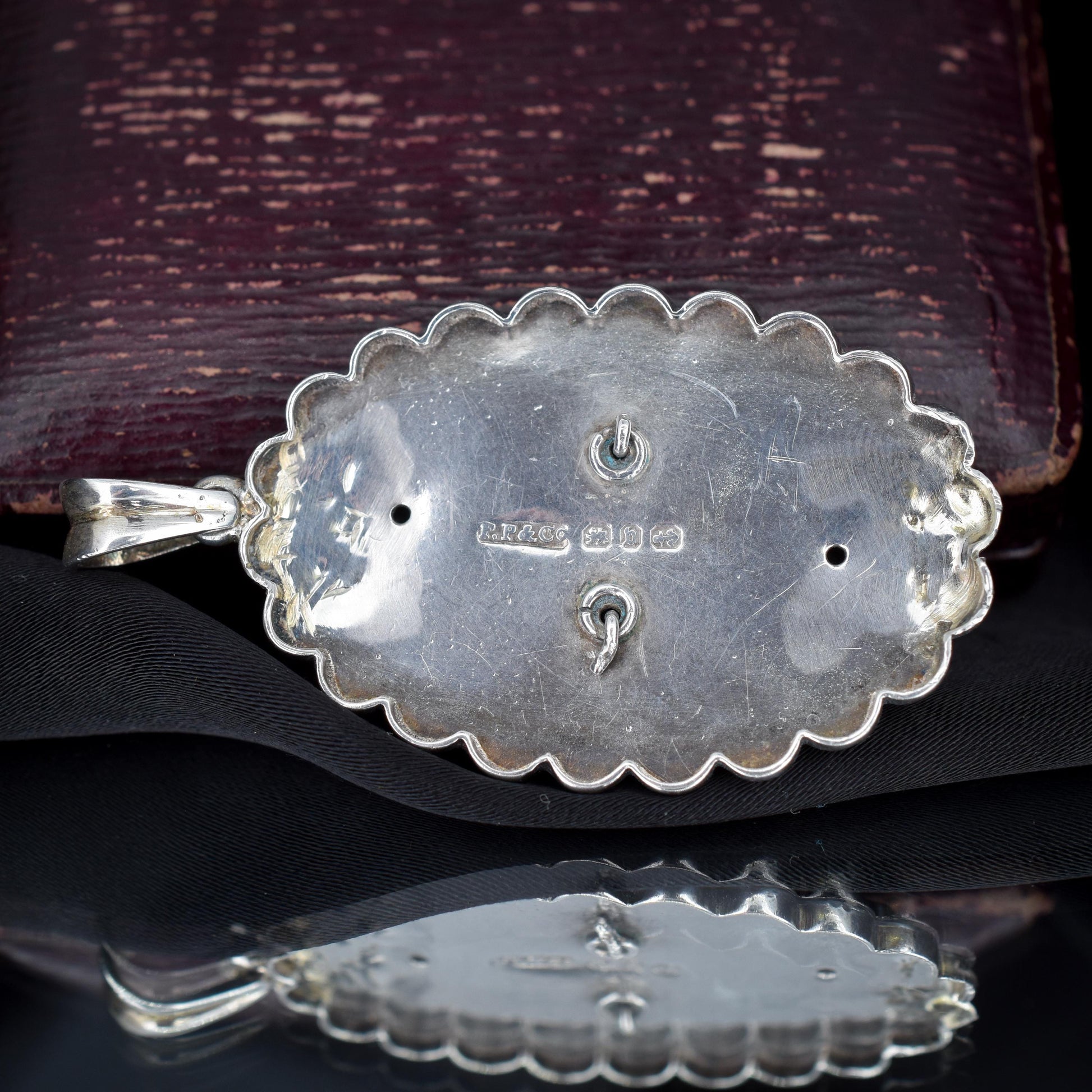 Antique Victorian Aesthetic Star Floral Sterling Silver Pendant | Dated 1876