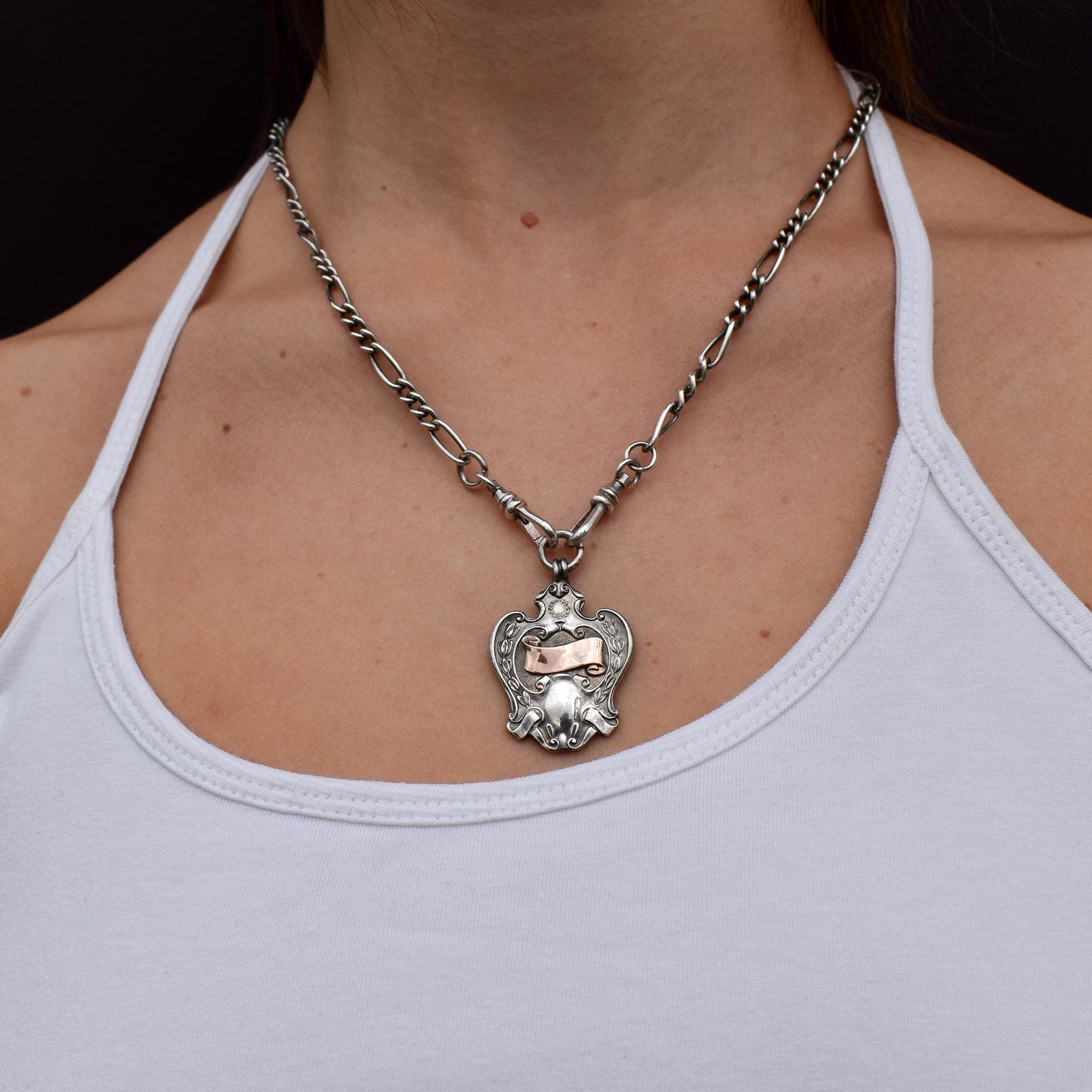 Art Deco '1929' Gold Silver Fob Medal Medallion Pendant