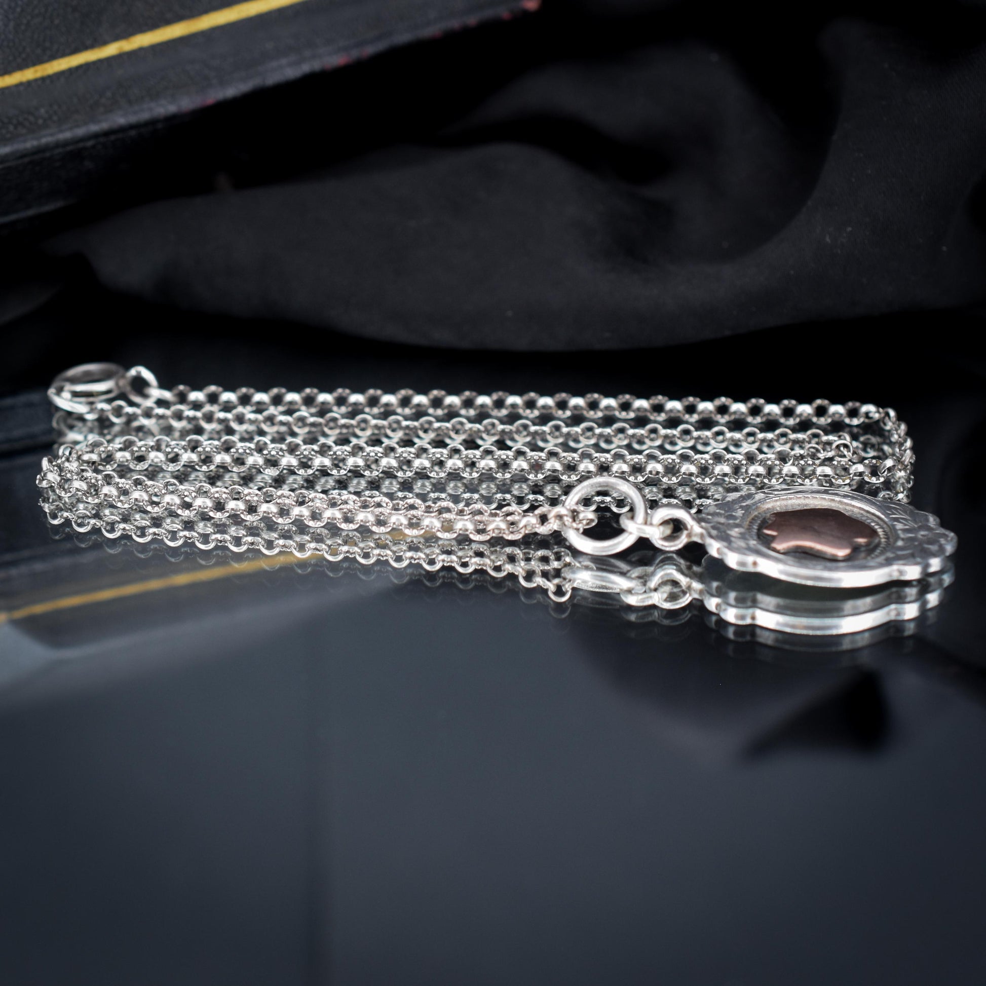 Art Deco '1931' Gold Silver Fob Medal Medallion Pendant and Chain Necklace 21"