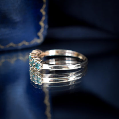 Emerald and Diamond Gold Stacking Band Ring