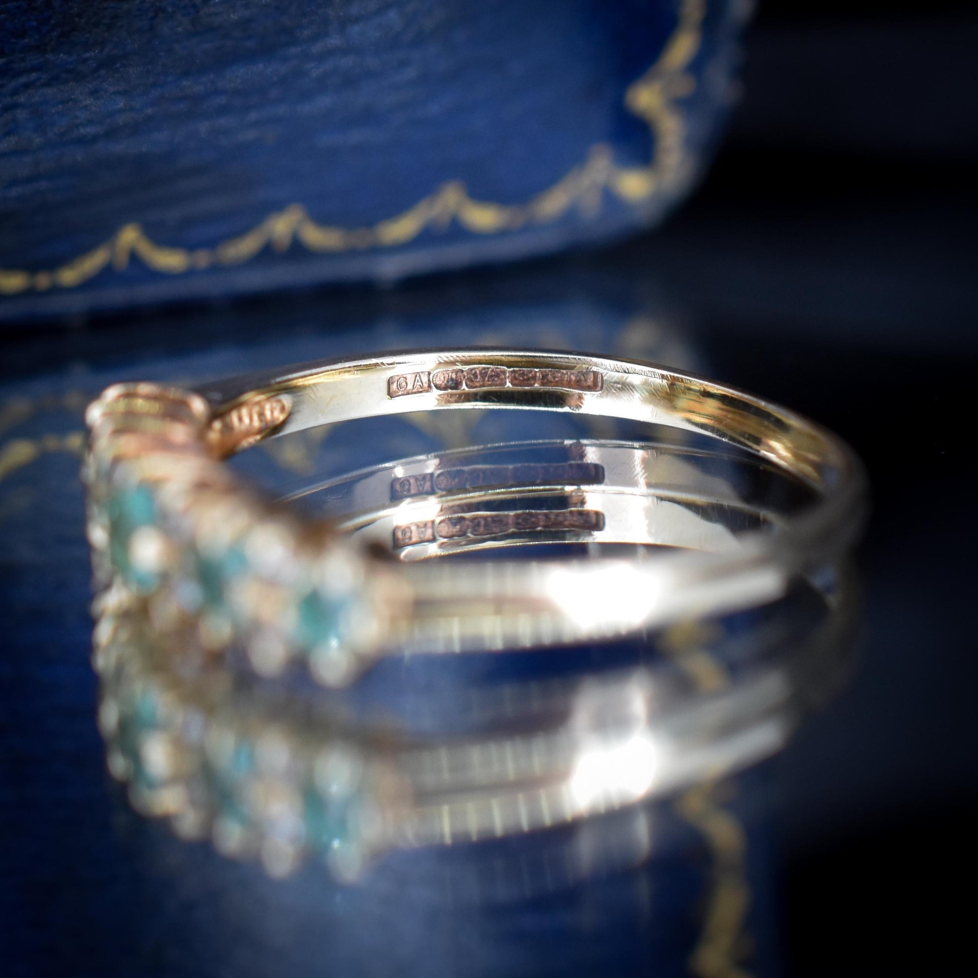 Emerald and Diamond Gold Stacking Band Ring