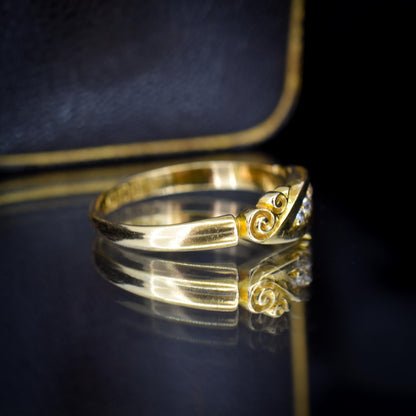 Antique Diamond Three Stone 18ct Gold Ring Band | Dated 1899