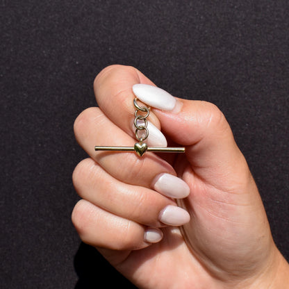 Vintage 9ct Gold Love Heart T-Bar Pendant Charm