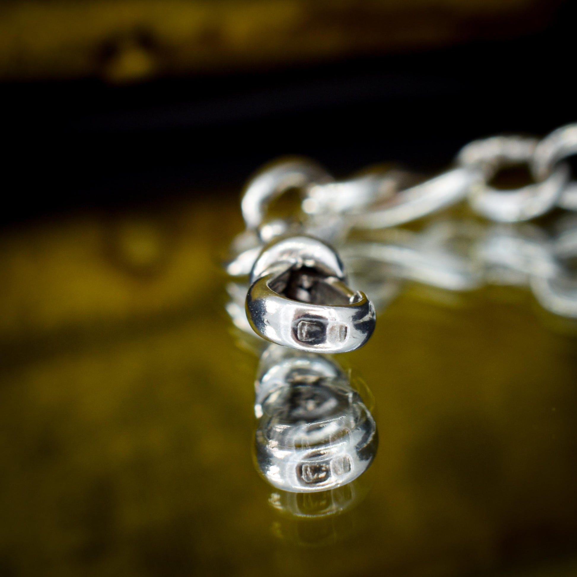 Antique Sterling Silver Trombone Link Bracelet with Dog Clip | 7.75"