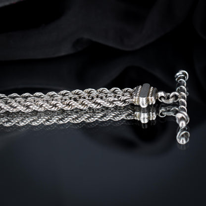 Antique Silver Multi-Strand Pendant with Dog Clip and T-bar Drop