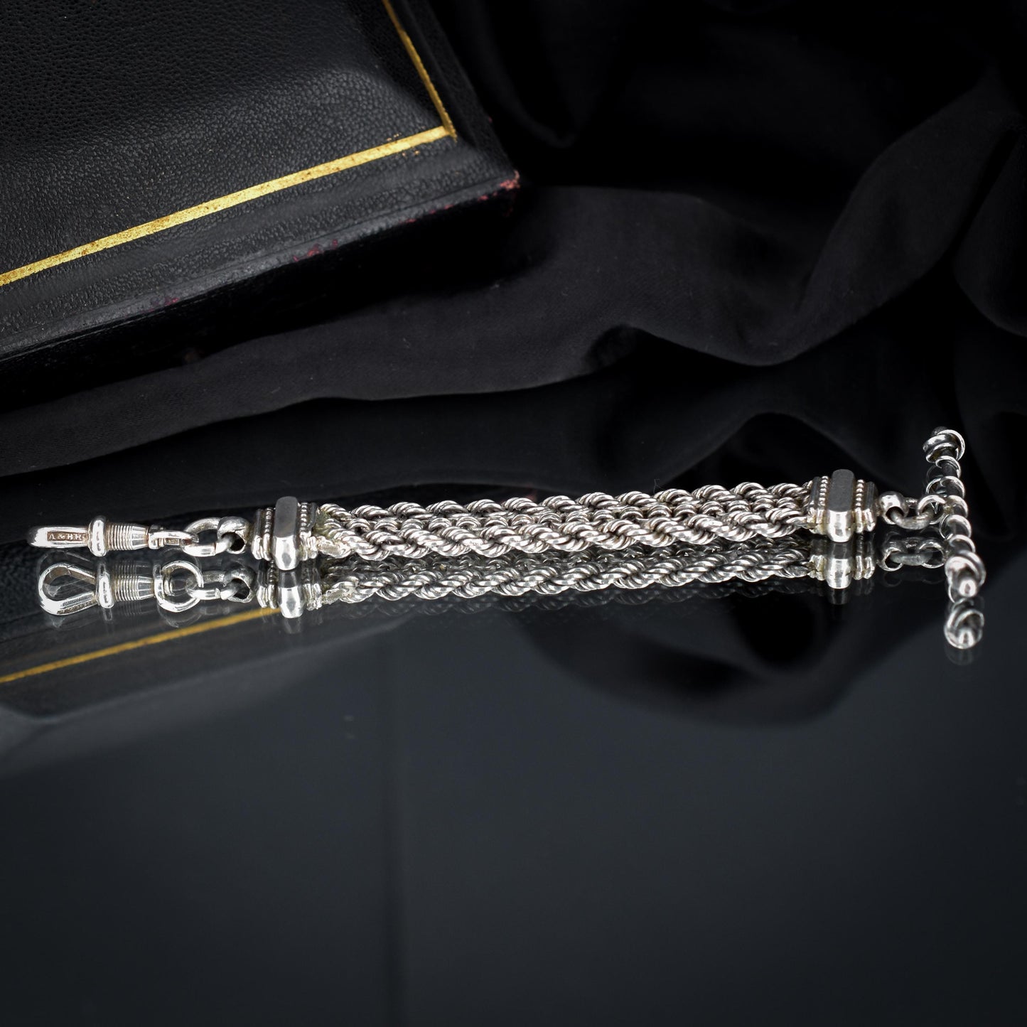 Antique Silver Multi-Strand Pendant with Dog Clip and T-bar Drop