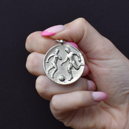 Art Deco 'Football Players' Medal Medallion Pendant | Dated 1926