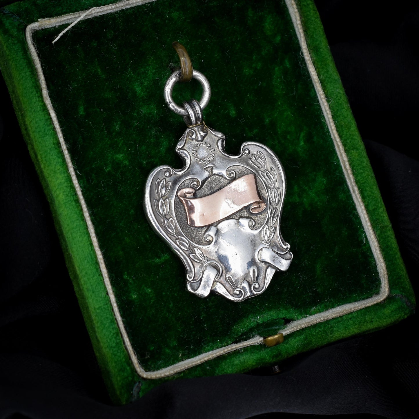 Art Deco '1929' Gold Silver Fob Medal Medallion Pendant