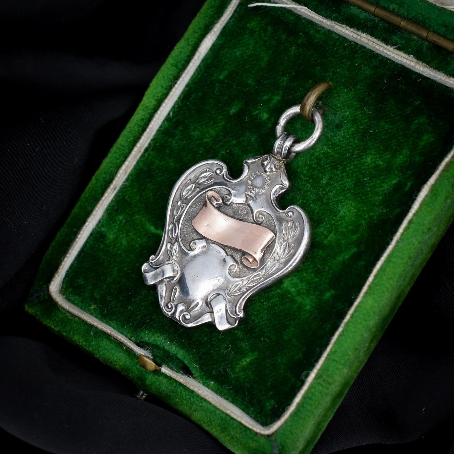 Art Deco '1929' Gold Silver Fob Medal Medallion Pendant