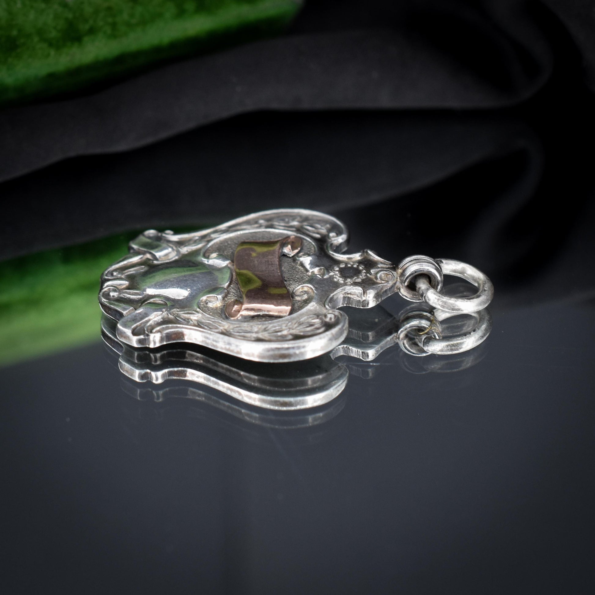 Art Deco '1929' Gold Silver Fob Medal Medallion Pendant