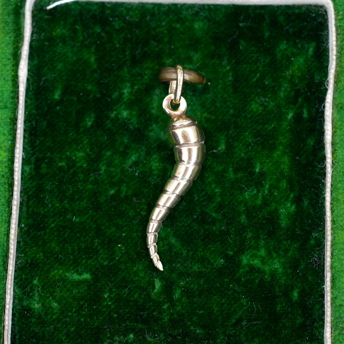 Vintage 9ct Yellow Gold Italian Horn of Plenty 'Cornicello' Charm Pendant