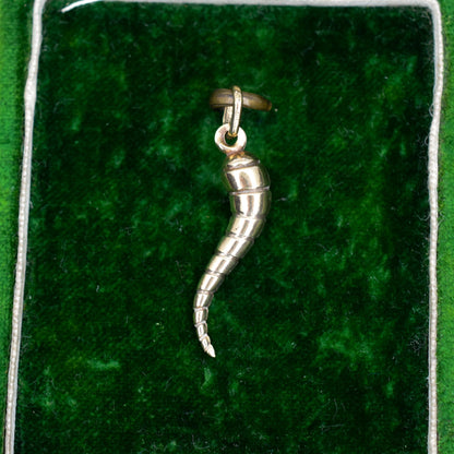 Vintage 9ct Yellow Gold Italian Horn of Plenty 'Cornicello' Charm Pendant