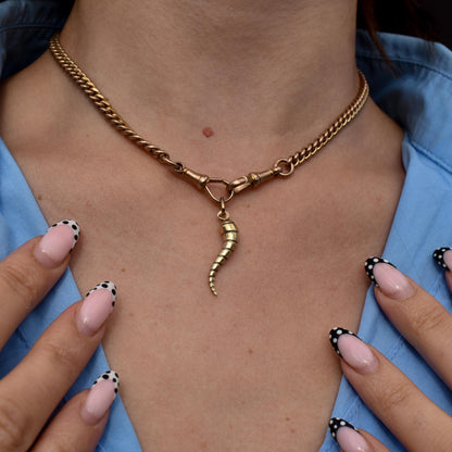 Vintage 9ct Yellow Gold Italian Horn of Plenty 'Cornicello' Charm Pendant